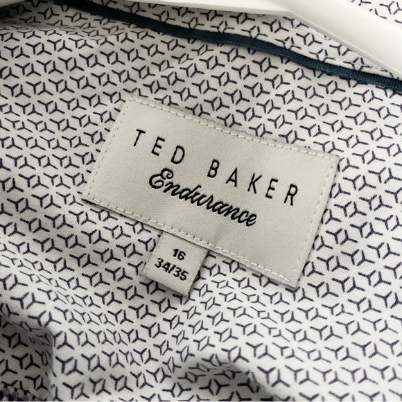 Ted Baker Endurance Mens Shirt Sz L Button Down Purple Contrast Work Casual - Picture 11 of 11